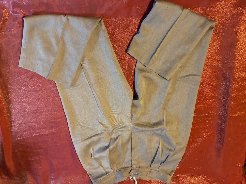 Womens Gray Dress Pants Pleated Front Wide Leg Pull On Trouser USA Made Casual